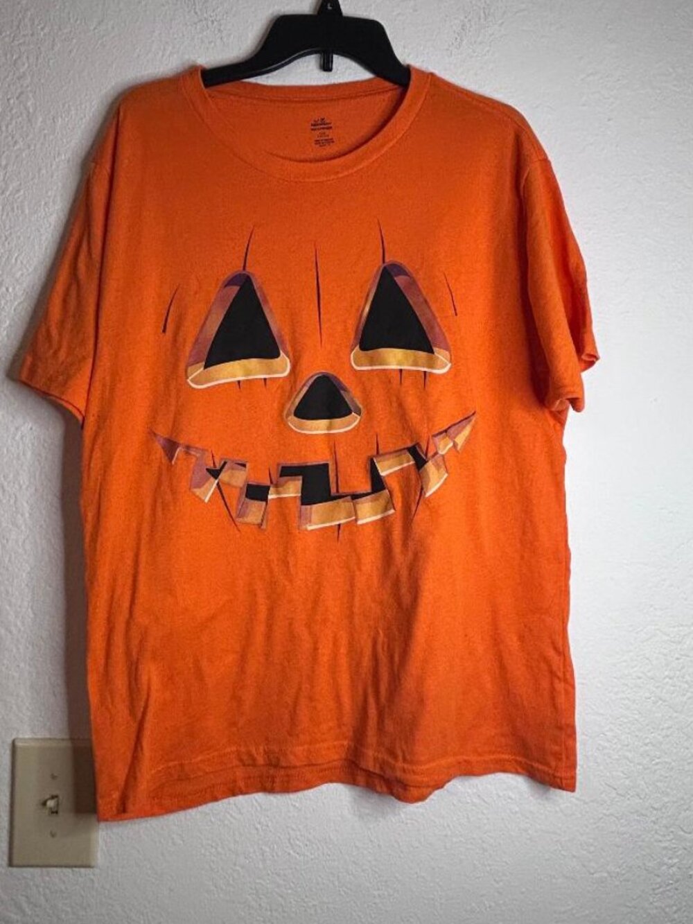 Way To Celebrate Halloween Themed Jack'o Lantern Graphic Tee Size Large